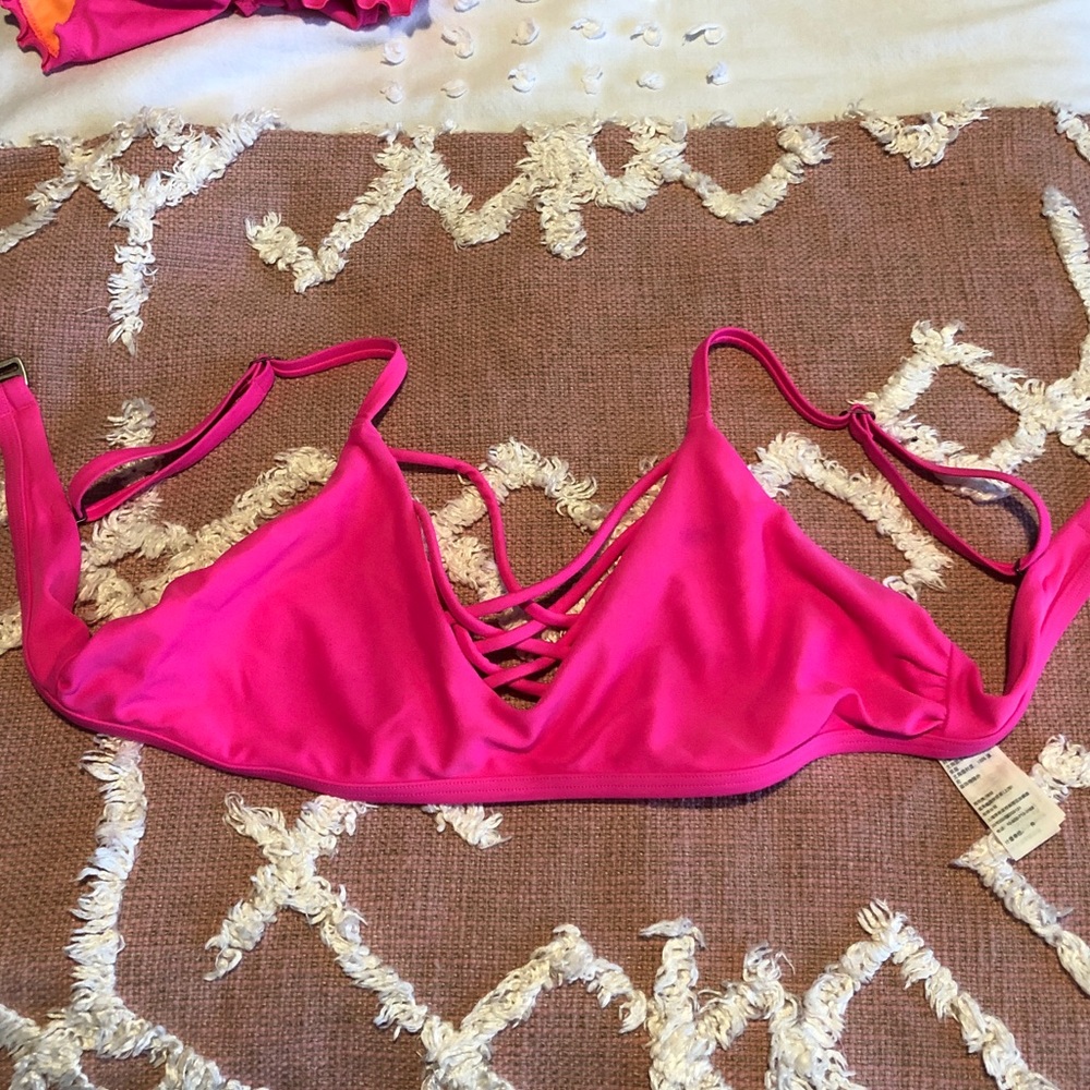 hollister pink bikini top